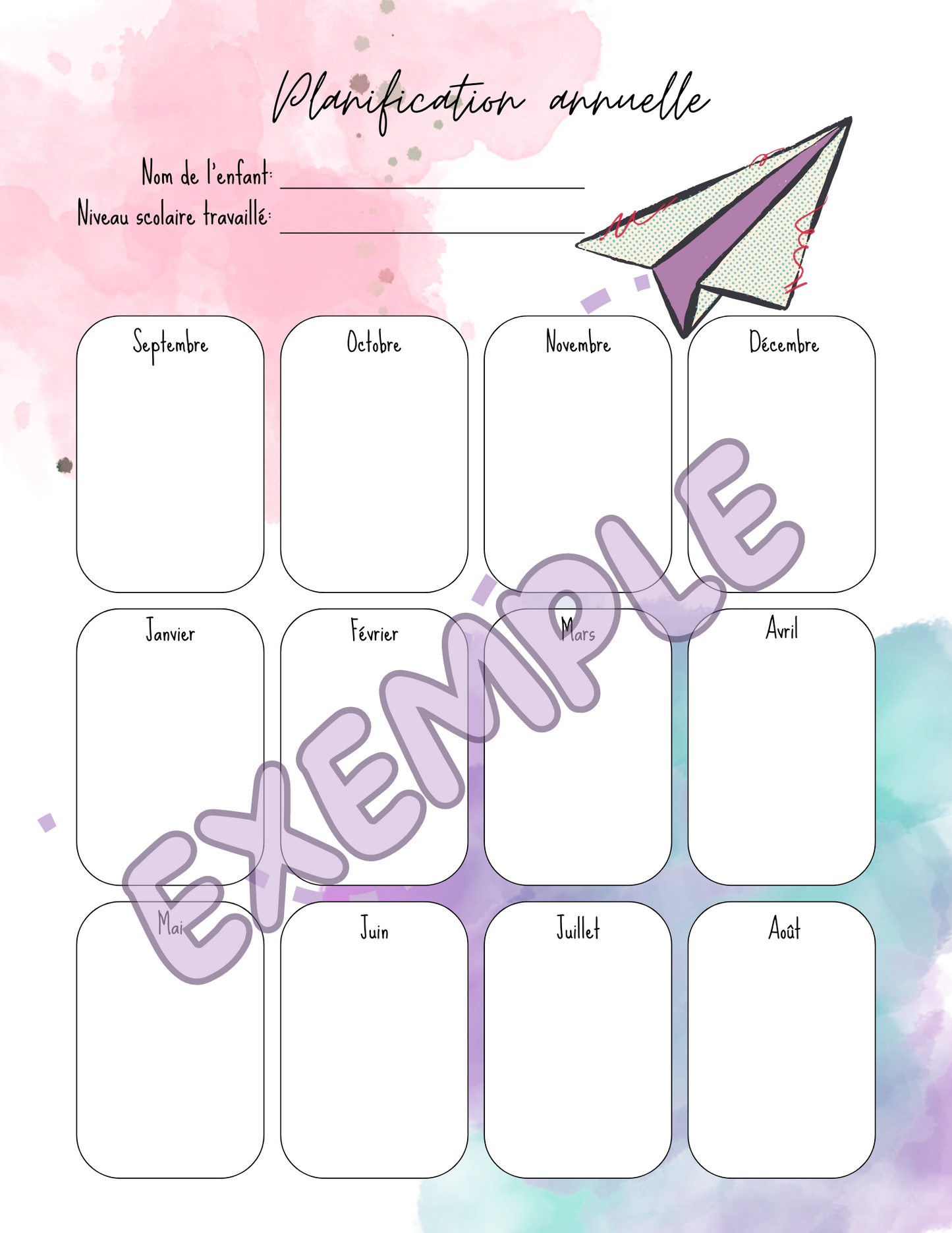 Planificateur école maison