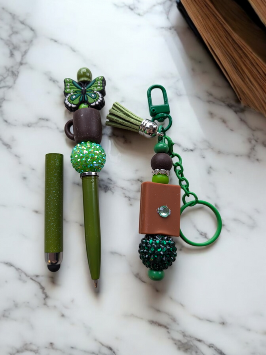 Ensemble Stylet/Stylo/Porte-Clés Uniques