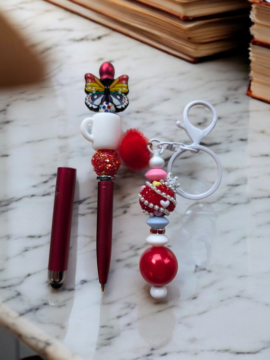 Ensemble Stylet/Stylo/Porte-Clés Uniques