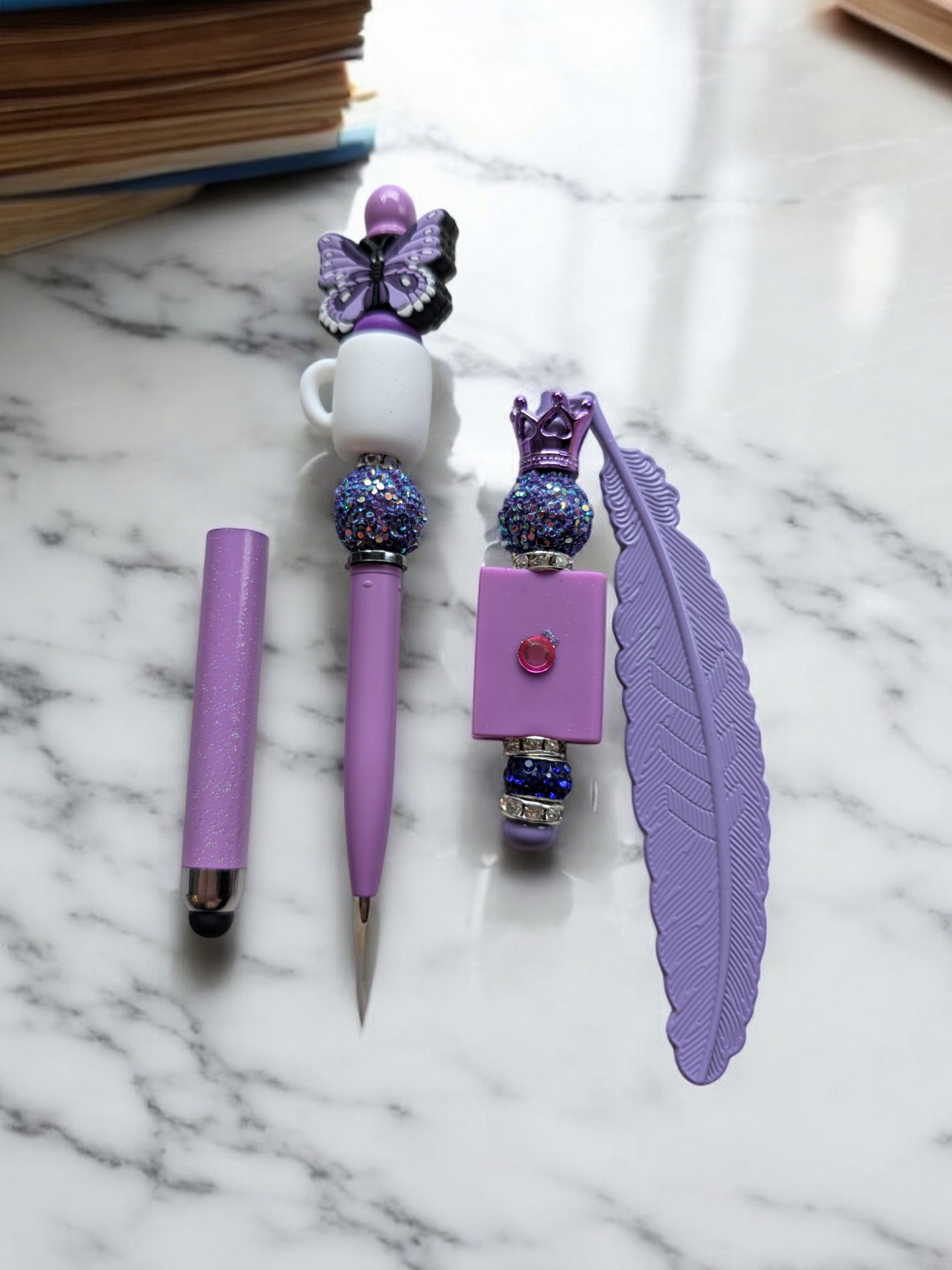 Ensemble Stylet/Stylo/Marque Page Uniques