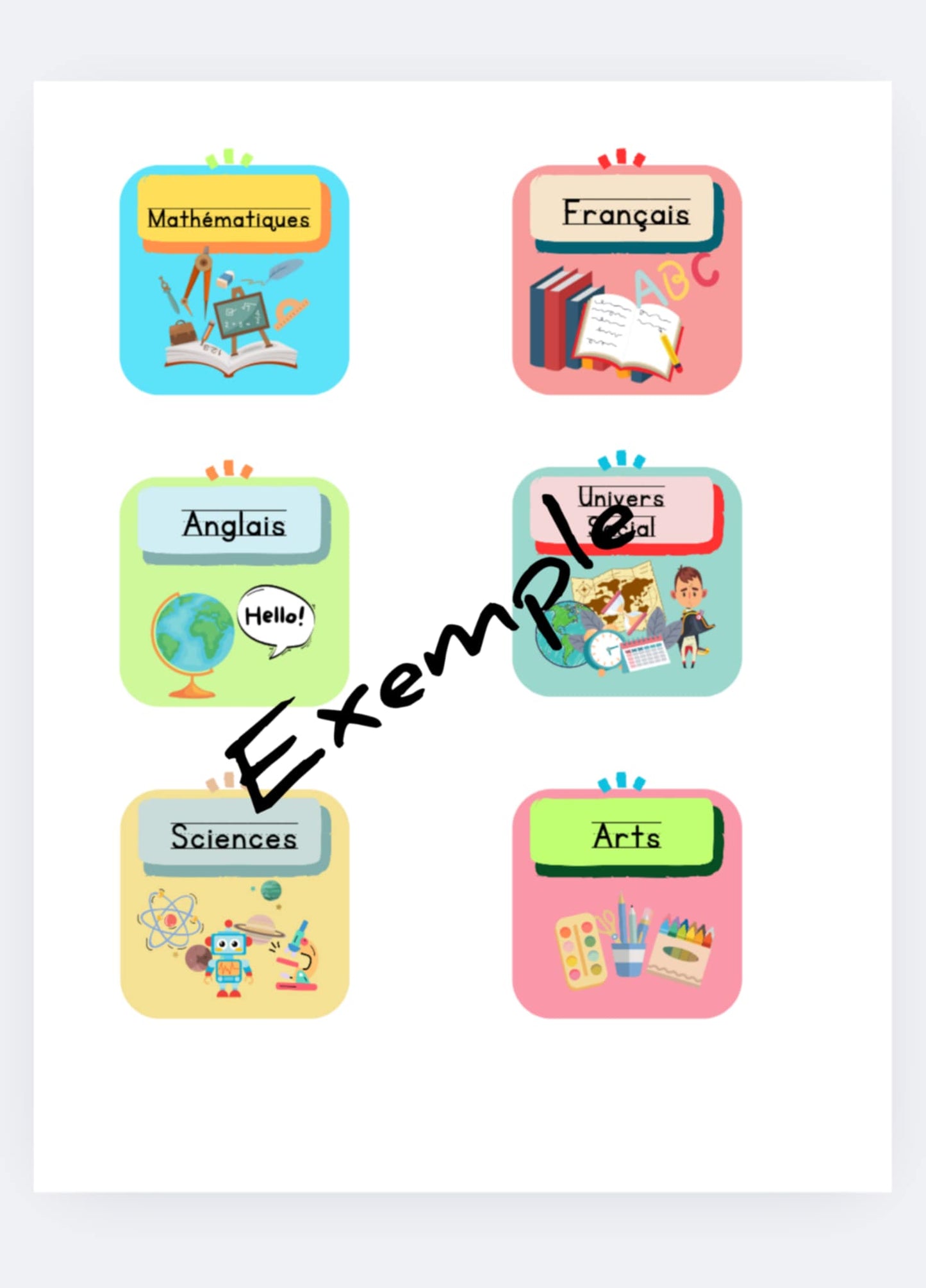 PDF Horaire imagée école maison