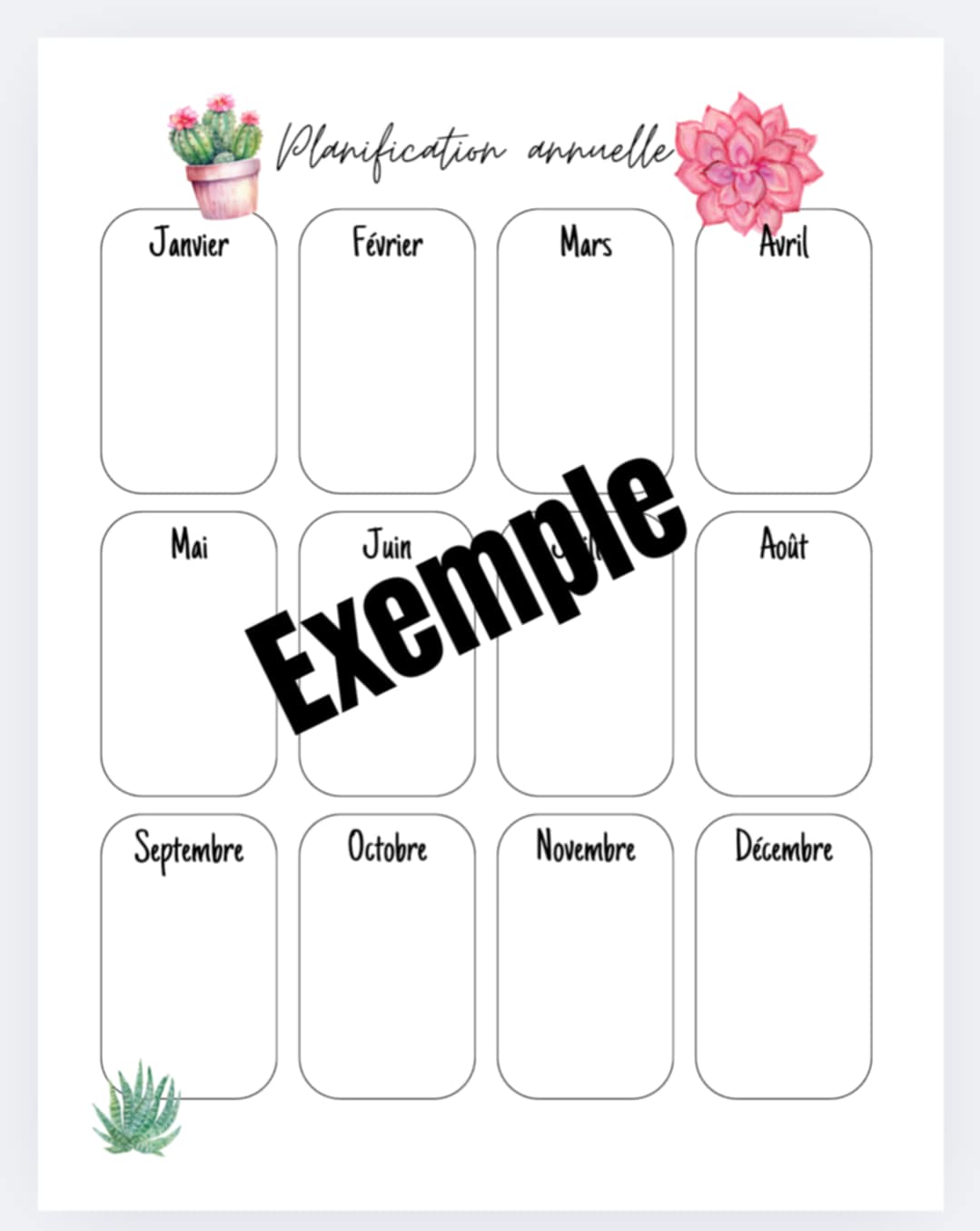 Agenda non-daté ''Année victorieuse'' (cactus)