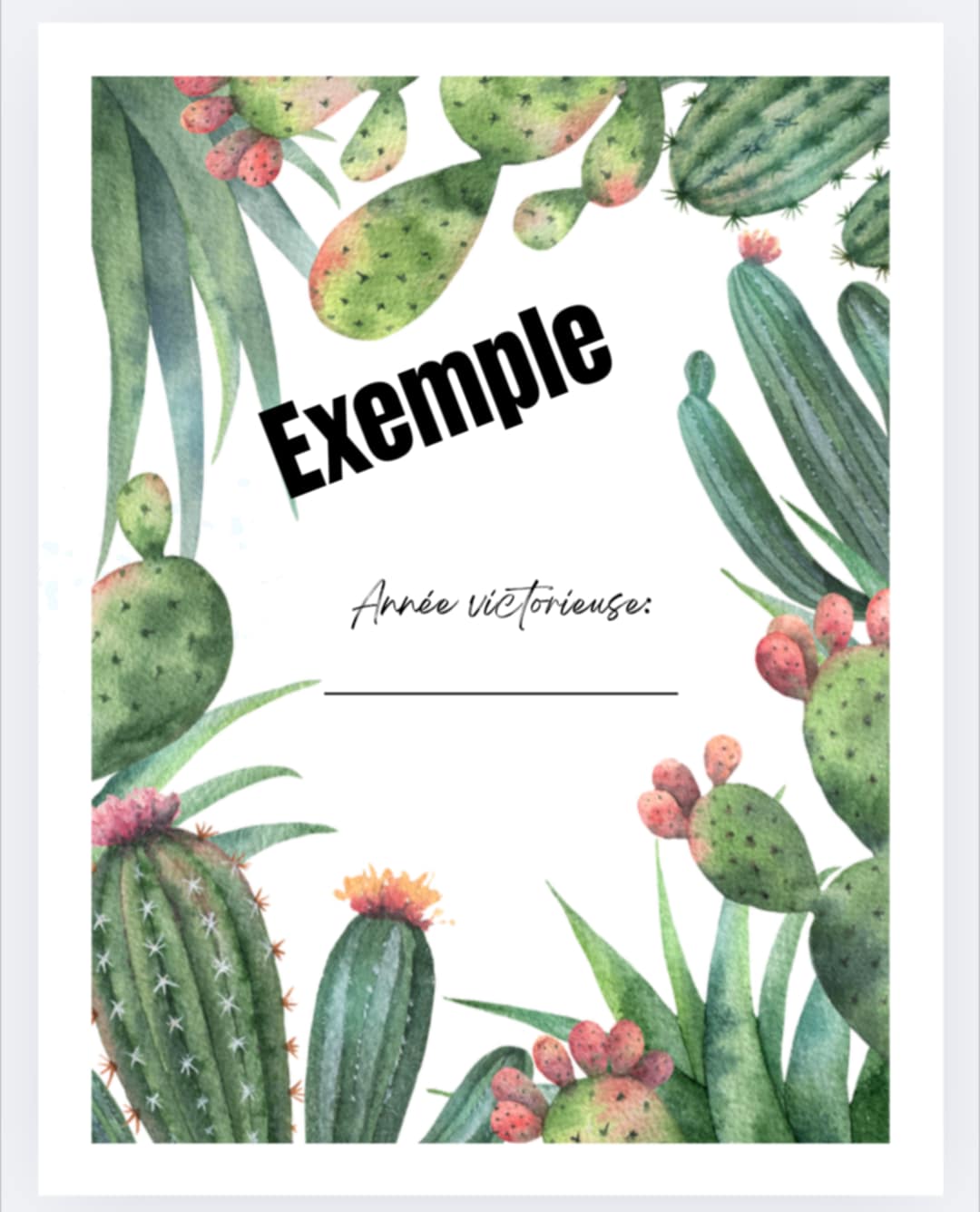 Agenda non-daté ''Année victorieuse'' (cactus)